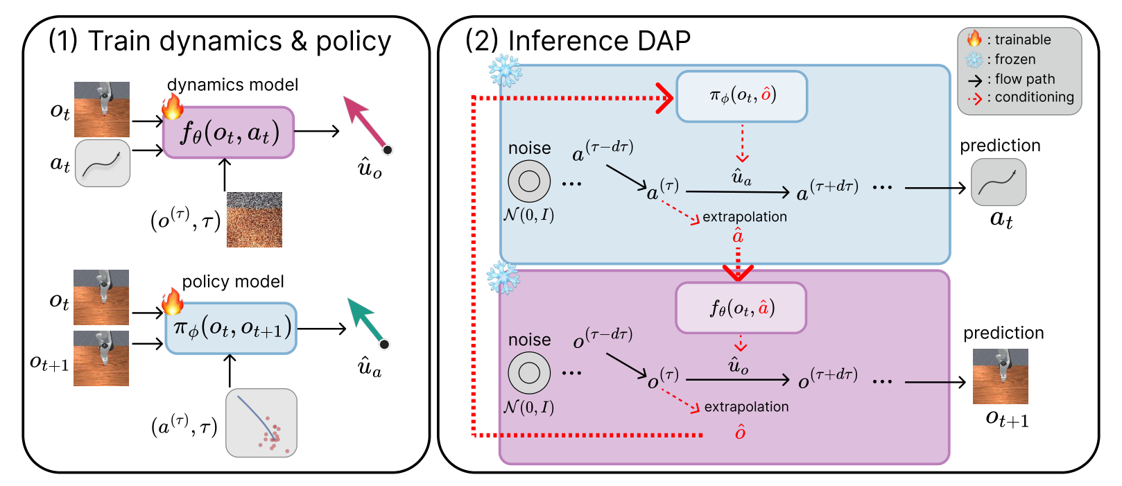 Training and inference pipeline of DAP